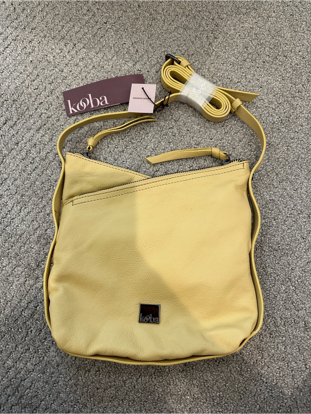 Kooba Lemon Yellow Leather Crossbody Bag